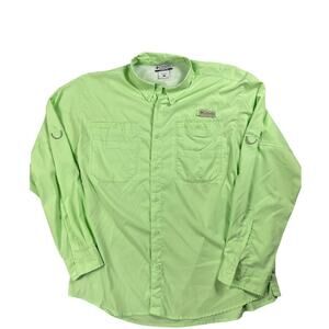 Columbia Mens Size L Green Long Sleeve Button Up Shirt